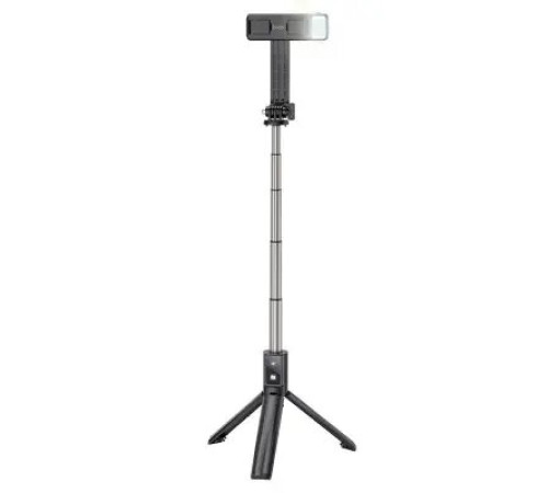 სელფის ჯოხი Hoco K15 Treasure aluminum alloy fill light gimbal version live broadcast support black