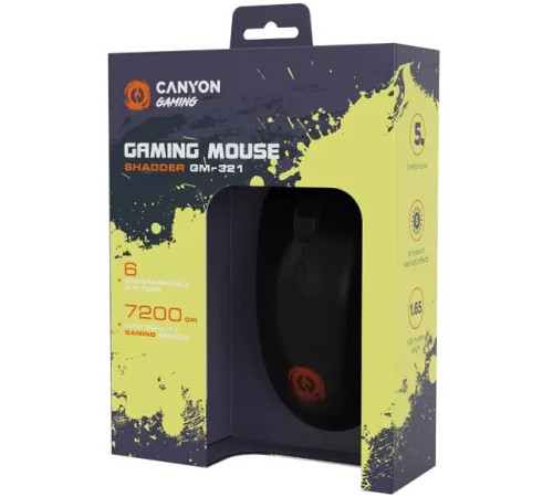 მაუსი CANYON mouse Shadder GM-321 RGB 6buttons Wired Black