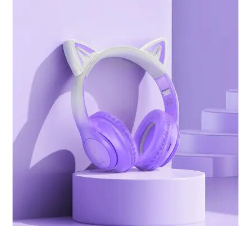 ყურსასმენი Hoco W42 Cat Ears BT Headphones Purple Grape