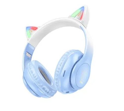 ყურსასმენი Hoco W42 Cat Ears BT Headphones Crystal Blue
