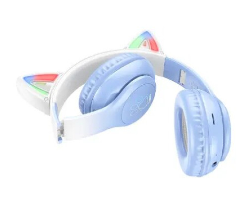 ყურსასმენი Hoco W42 Cat Ears BT Headphones Crystal Blue