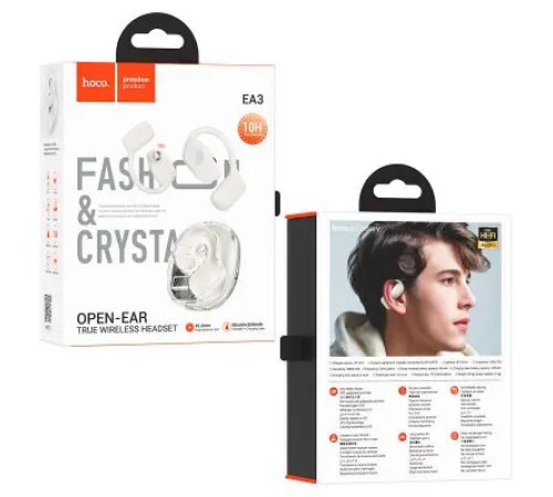 ყურსასმენი Hoco EA3 Talent Open True Wireless BT Headset Milky White
