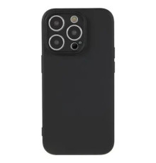 მობილურის ქეისი For iPhone 15 Pro Rubberized Candy Color Shell  Soft TPU + Fiber Lining Phone Case Phone Cover - Black