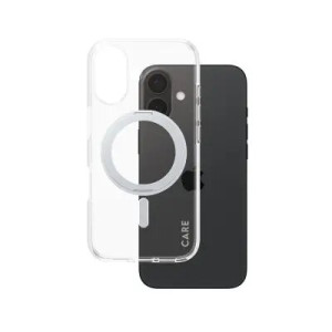 მობილურის ქეისი CARE by PanzerGlass iPhone 16 Feature Case Transparent w. Silver Kickstand & MagSafe