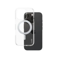 მობილურის ქეისი CARE by PanzerGlass iPhone 16 Pro Feature Case Transparent w. Silver Kickstand & MagSafe