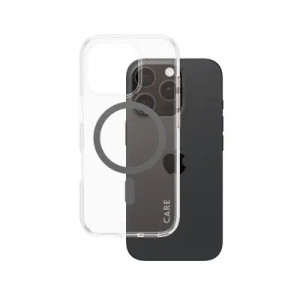 მობილურის ქეისი CARE by PanzerGlass iPhone 16 Pro Flagship Case Transparent Urban Combat w. Black MagSafe