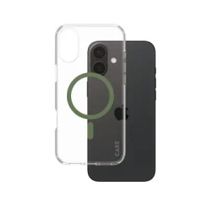 მობილურის ქეისი CARE by PanzerGlass iPhone 16 Flagship Case Transparent Urban Combat w. Green MagSafe
