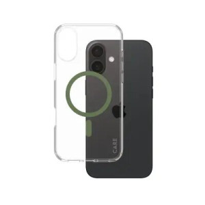 მობილურის ქეისი CARE by PanzerGlass iPhone 16 Plus Flagship Case Transparent Urban Combat w. Green MagSafe
