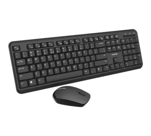 კლავიატურა CANYON SET-W20 UK/US Keyboard+Mouse Velvet  Wireless Black