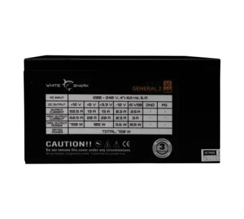 კვების ბლოკი White Shark GPSU-750W GENERAL-2 750W 80+ GOLD Full Modular