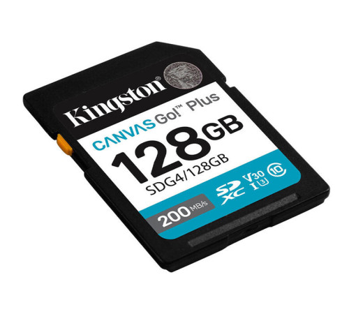 ფლეშ მეხსიერება Kingston Canvas Go Plus 128GB SD Card | Up to 200MB/s | Class 10, UHS-I, U3, V30 | SDG4/128GB