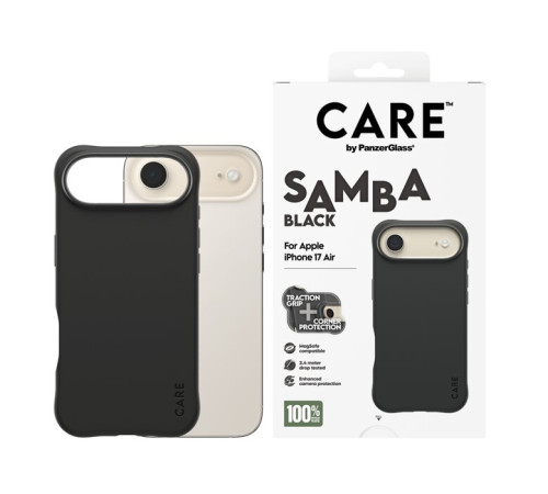 მობილურის ქეისი CARE by PanzerGlass Fashion SAMBA Black MagSafe iPhone 17 Air