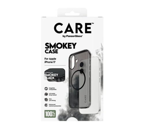 მობილურის ქეისი CARE by PanzerGlass Flagship Urban Explorer Smokey w. Black MagSafe iPhone 17