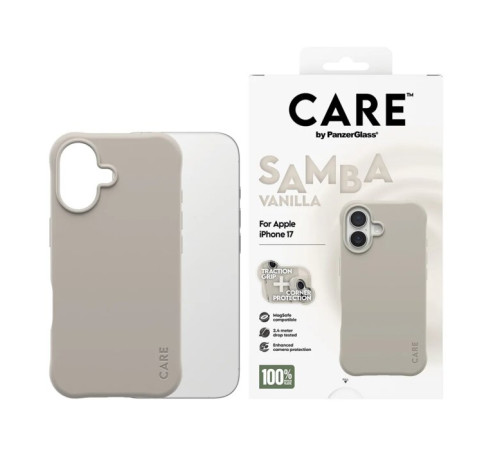 მობილურის ქეისი CARE by PanzerGlass Fashion SAMBA Vanilla MagSafe iPhone 17