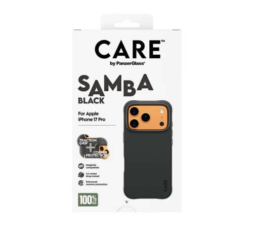 მობილურის ქეისი CARE by PanzerGlass Fashion SAMBA Black MagSafe iPhone 17 Pro