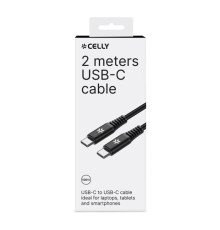 კაბელი Celly  USB-C to USB-C CABLE 100 WATT 2MT