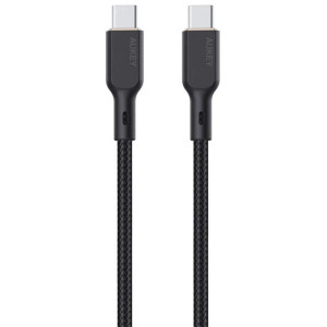კაბელი AUKEY CB-KCC102 C-to-C 1.8M 100W Kevlar Braided USB 2.0 Cable Black