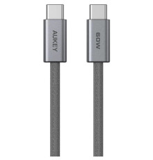 კაბელი AUKEY CB-DCC062 C to C 60W480Mbps 1.8M Braided USB 2.0 Cable (Gunmetal)