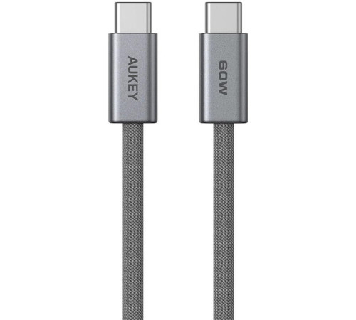 კაბელი AUKEY CB-DCC062 C to C 60W480Mbps 1.8M Braided USB 2.0 Cable (Gunmetal)