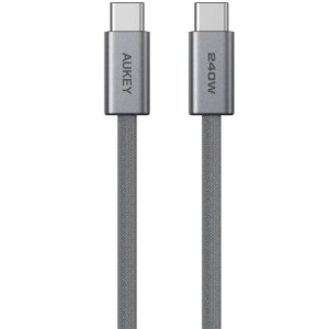 კაბელი AUKEY CB-DCC242 C to C 240W480Mbps 1.8M Braided USB 2.0 Cable (Gunmetal)