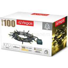 საახალწლო განათება VEGAS 8 რეჟიმი 10 მ 100 ყვითელი LED ნათურა