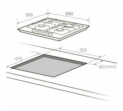 ჩასაშენებელი ზედაპირი MIDEA MG684TGB