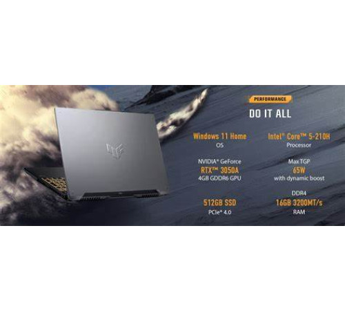 ნოუთბუქი ASUSTEK ASUS TUF Gaming F16 16'' FHD 144Hz CORE 5 210H 16GB 512GB RTX 4050 Mecha Gray