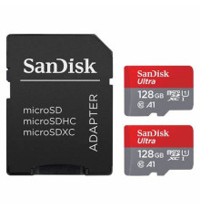 ფლეშ მეხსიერება SanDisk Ultra microSD with SD Adapter - 128GB