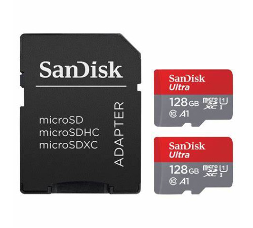 ფლეშ მეხსიერება SanDisk Ultra microSD with SD Adapter - 128GB