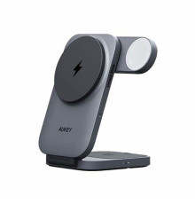 უსადენო დამტენი Aukey 3 in-1 15W LC-MC312 MagFusion Z Qi2 Foldable Wireless Charging Station Gray