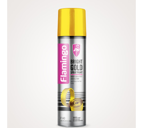 ოქროსფერი სპრეი საღებავი FLAMINGO F143