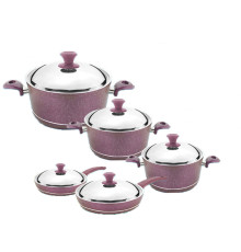 ქვაბების ნაკრები NATUREL NT10PC SET1 VIOLET