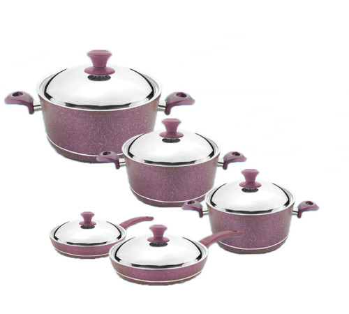 ქვაბების ნაკრები NATUREL NT10PC SET1 VIOLET