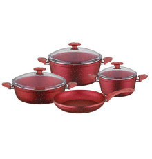 ქვაბების ნაკრები KUMTEL NT7 PC RED