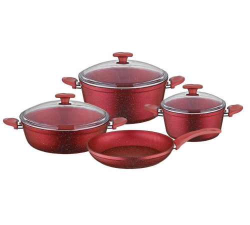 ქვაბების ნაკრები KUMTEL NT7 PC RED