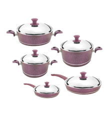 ქვაბების ნაკრები NATUREL NT10PC SET2 VIOLET