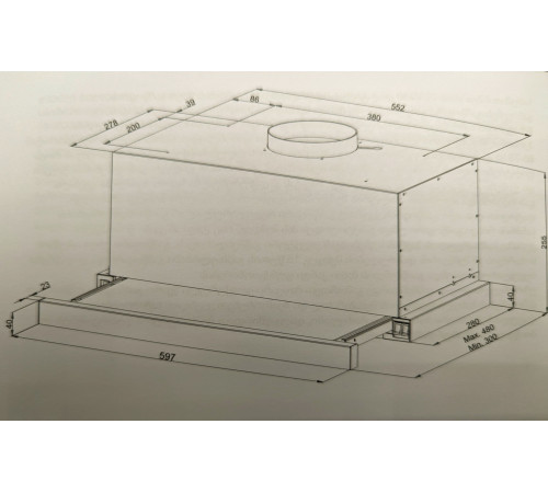 გამწოვი ჩასაშენებელი ELENBERG EBG-52IX12