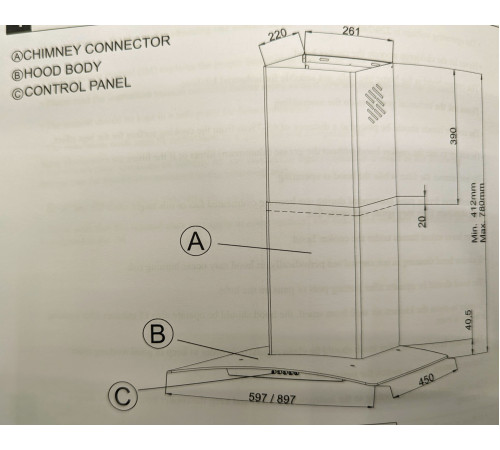 გამწოვი კედლის ELENBERG EBG-60TBG
