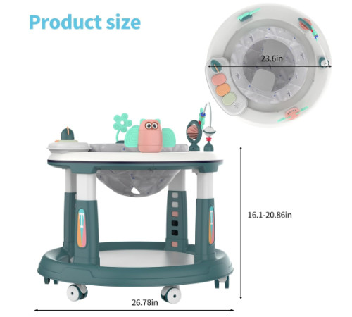 ჭოჭინა 360 გრადუსიანი მბრუნავი სავარძლით Baby-105BLU