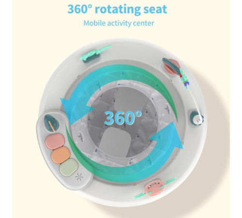 ჭოჭინა 360 გრადუსიანი მბრუნავი სავარძლით Baby-105BLU