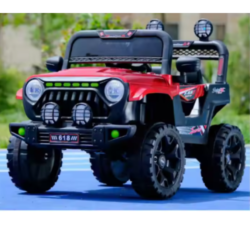 საბავშვო ელექტრო მანქანა  ტყავის სავარძლით D-618-RED